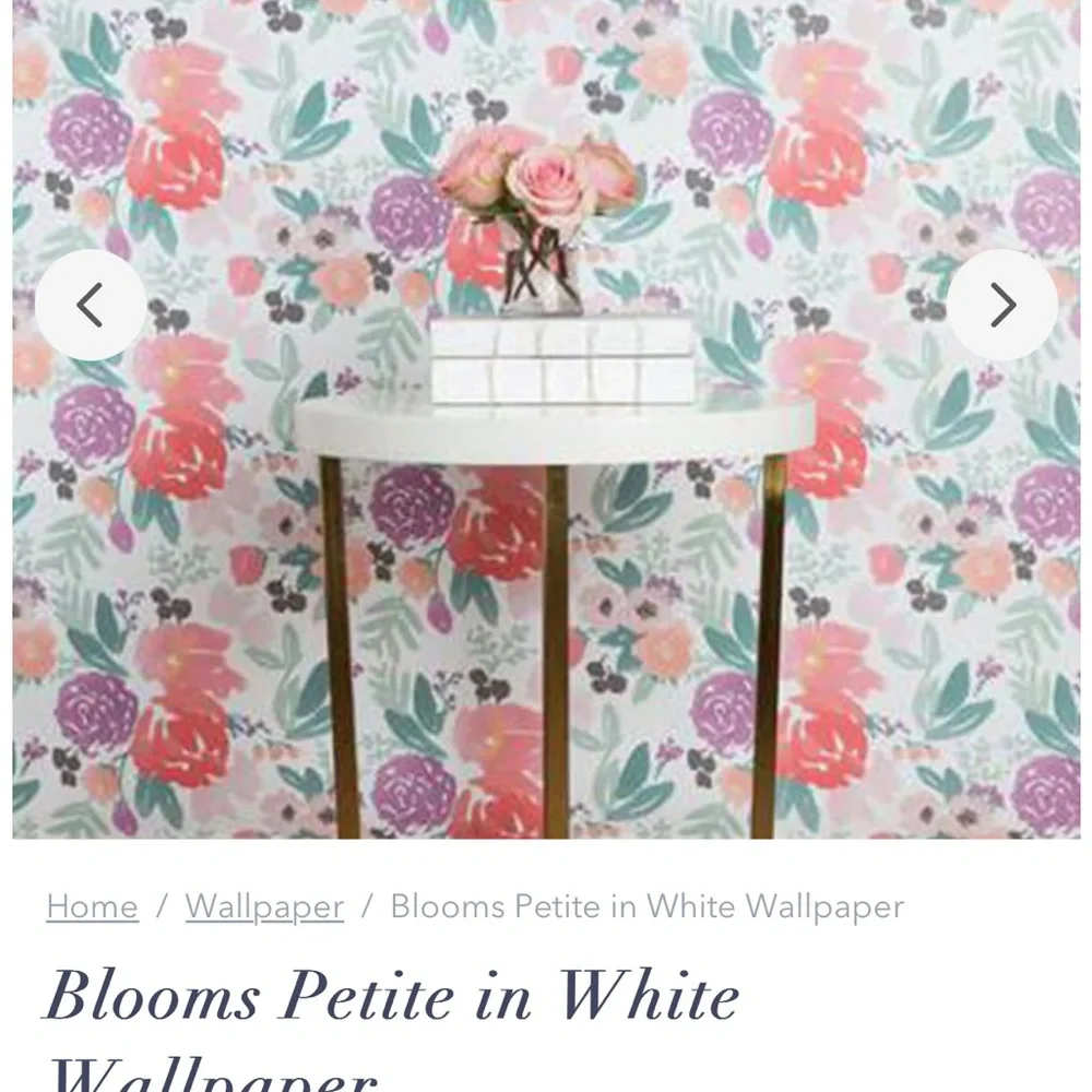 Catlin Wilson Blooms Petite in White Wallpaper